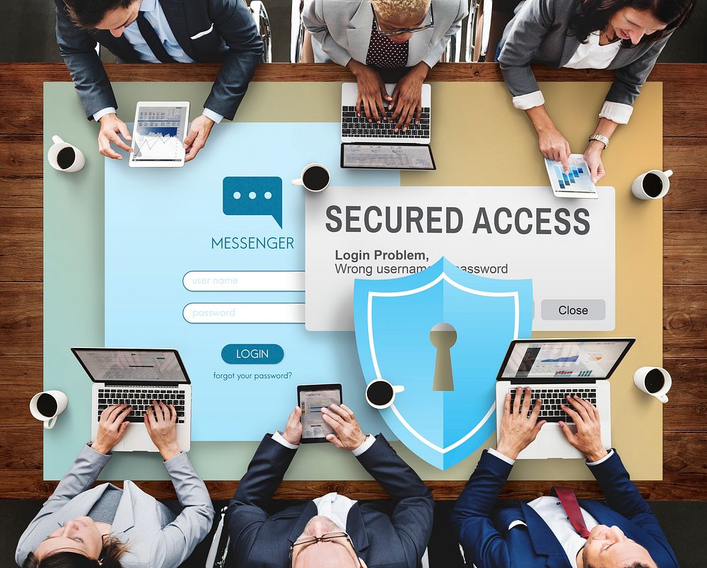 Secured Access Protection Online Security System Concept