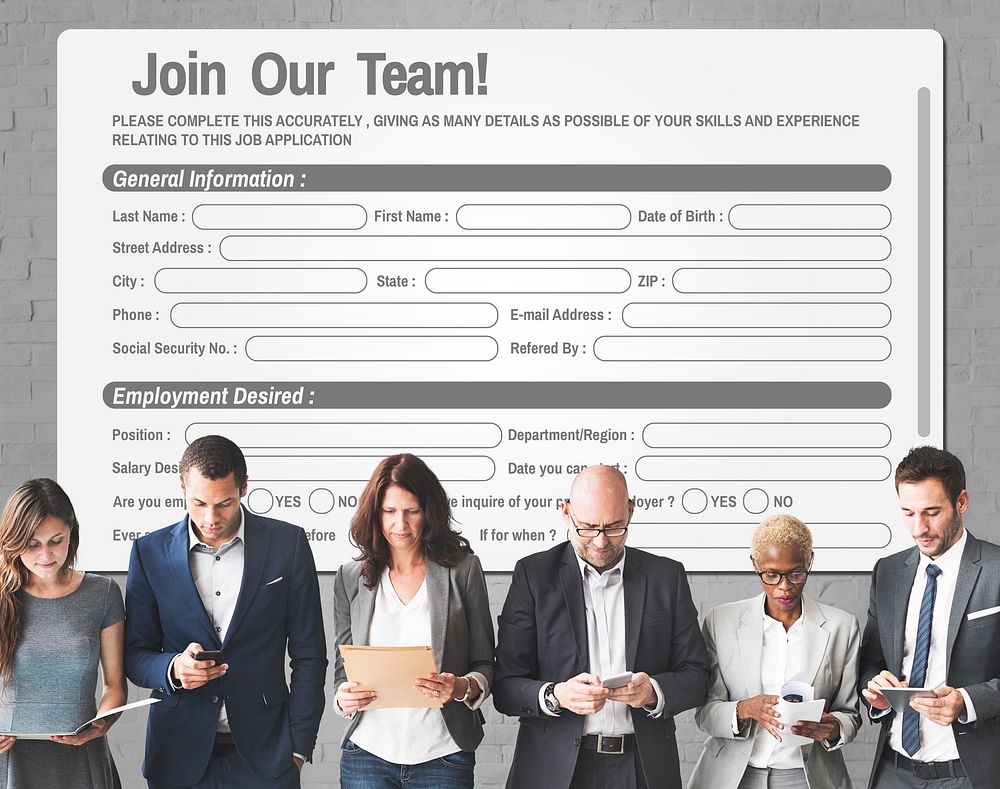 Online Web Job Application Form Concept