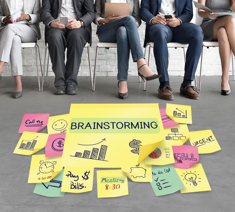 Brainstorming Discussion Plan Marketing Graphic Concept
