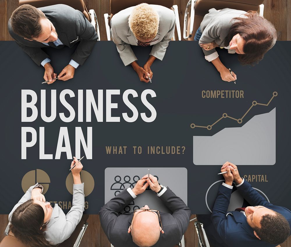competitor planning, aerial view, business, business people