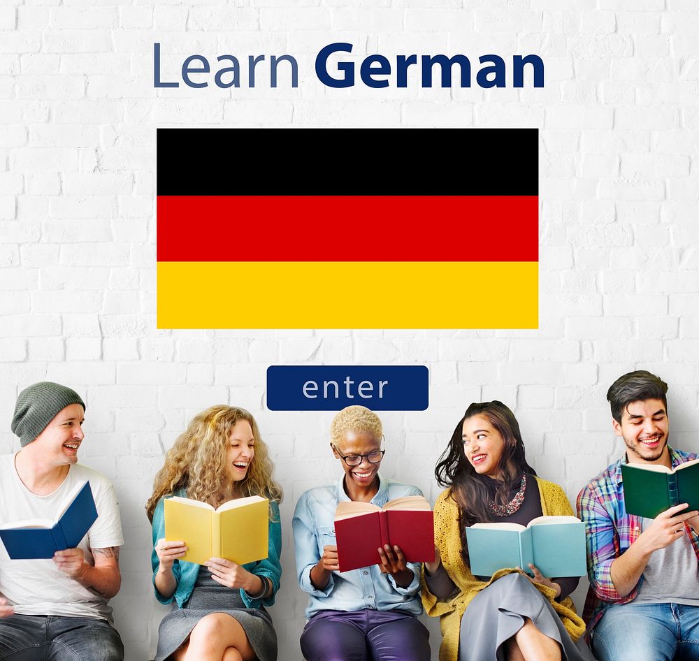 Learn German Language Online Education Concept