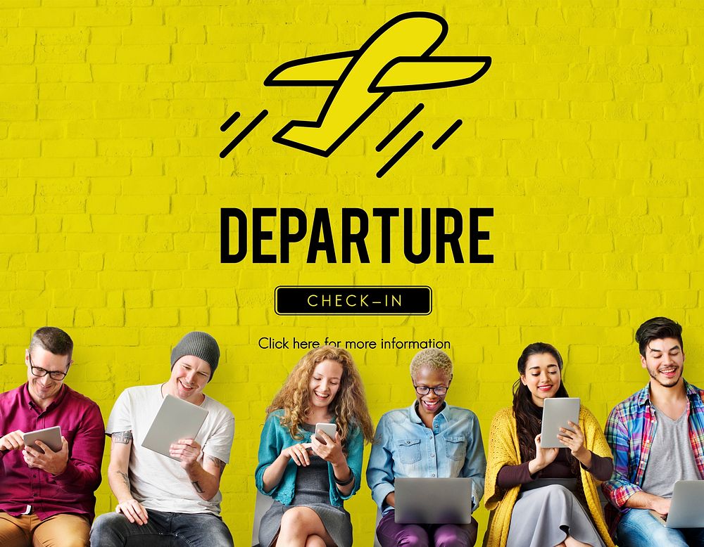 Departure Plane Check In Travel Concept
