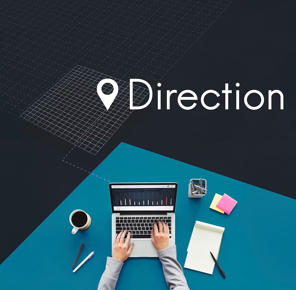 Direction Find Route Navigation Concept