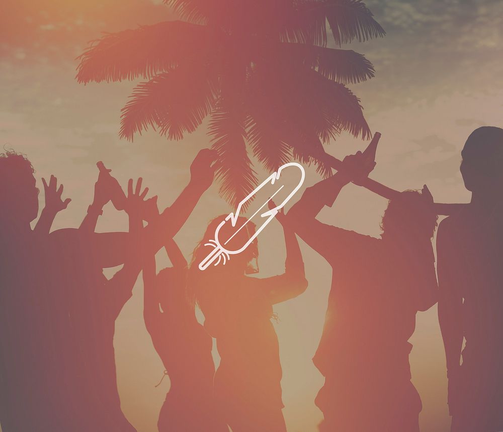Silhouettes of Diverse Multiethnic People Partying Concept