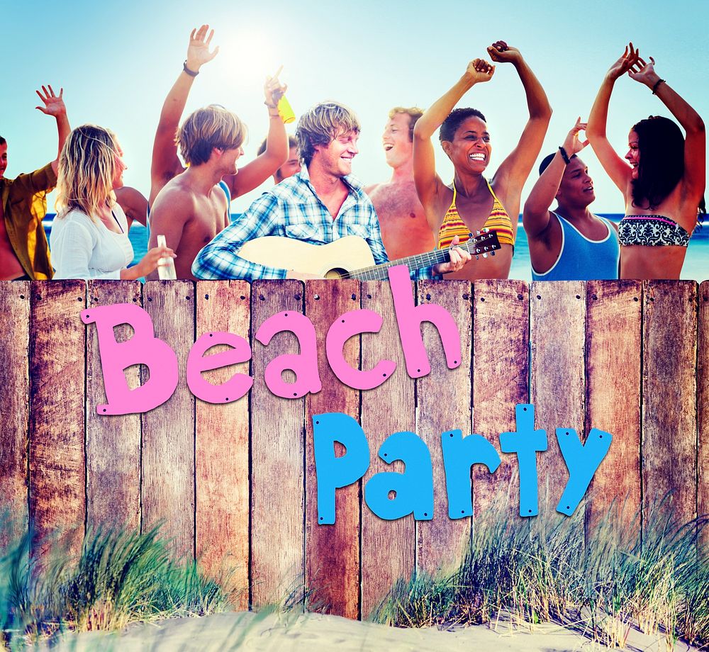 Multi-Ethnic Group of People and Beach Party Concept