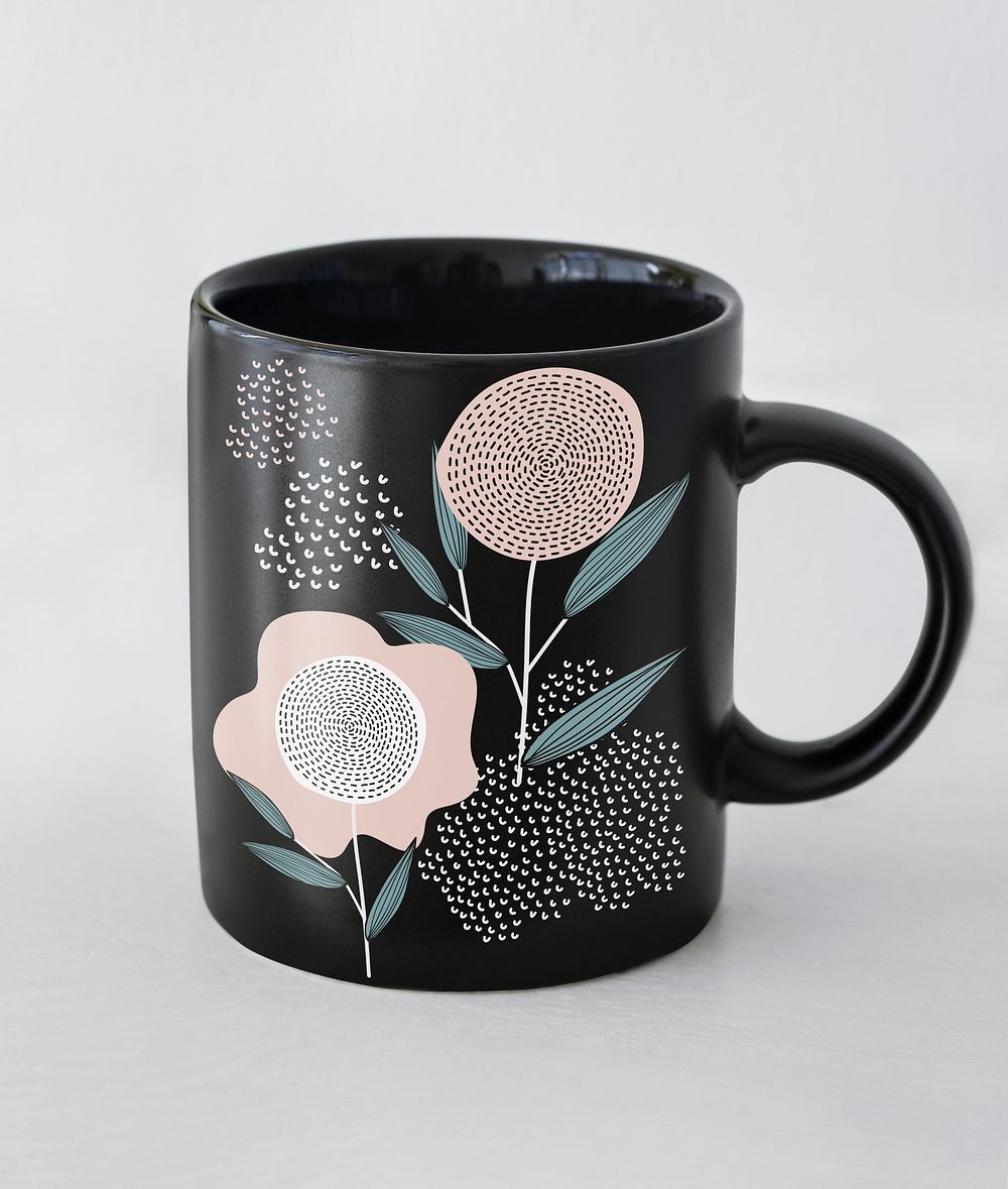 Black painted coffee cup