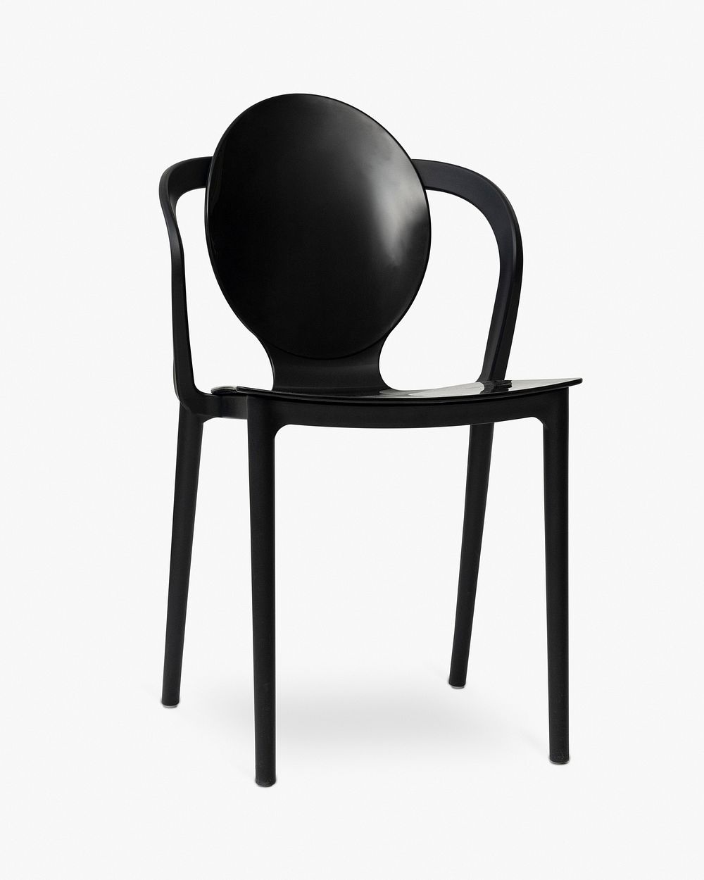Modern shape dining chair in black