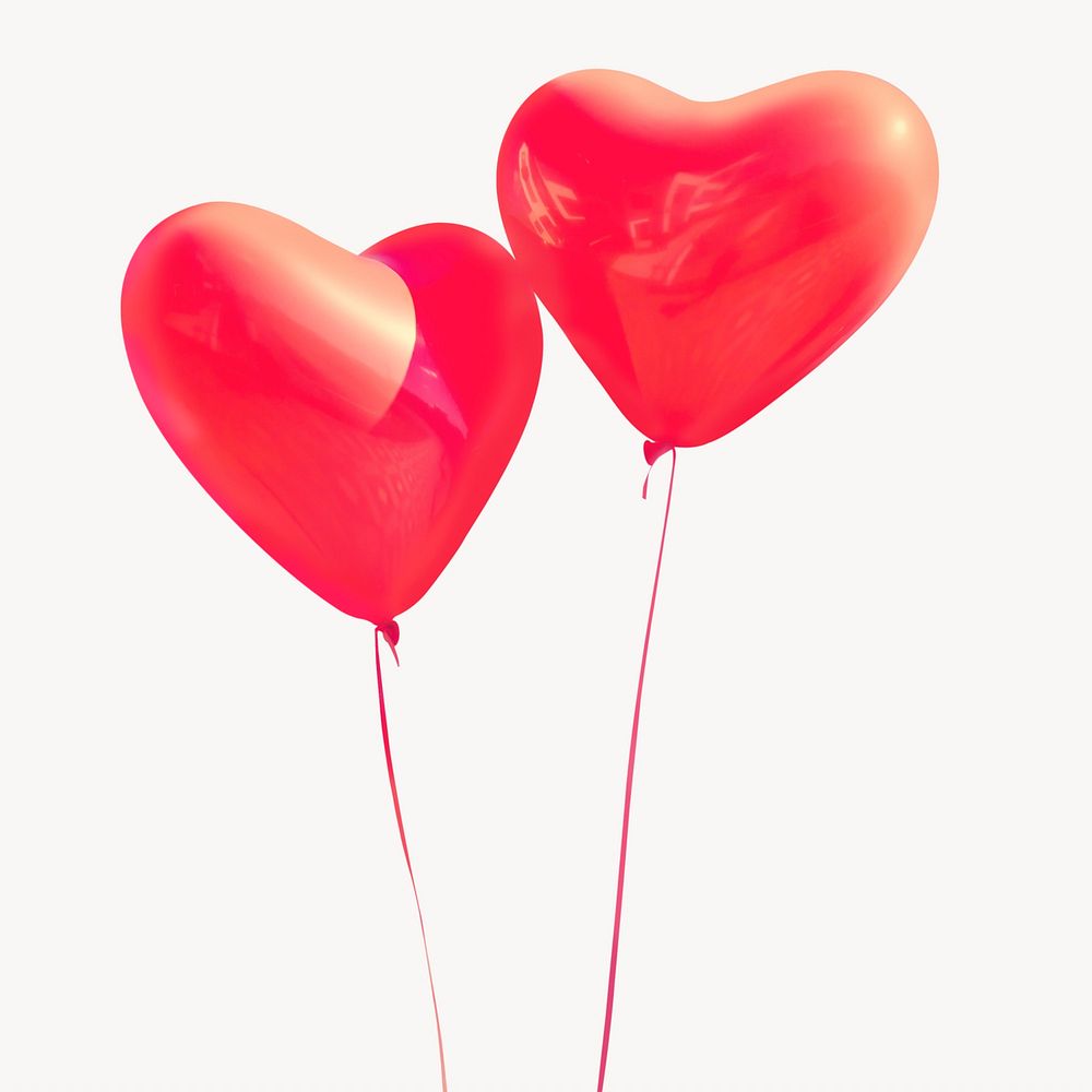 Red heart balloons, party decoration design