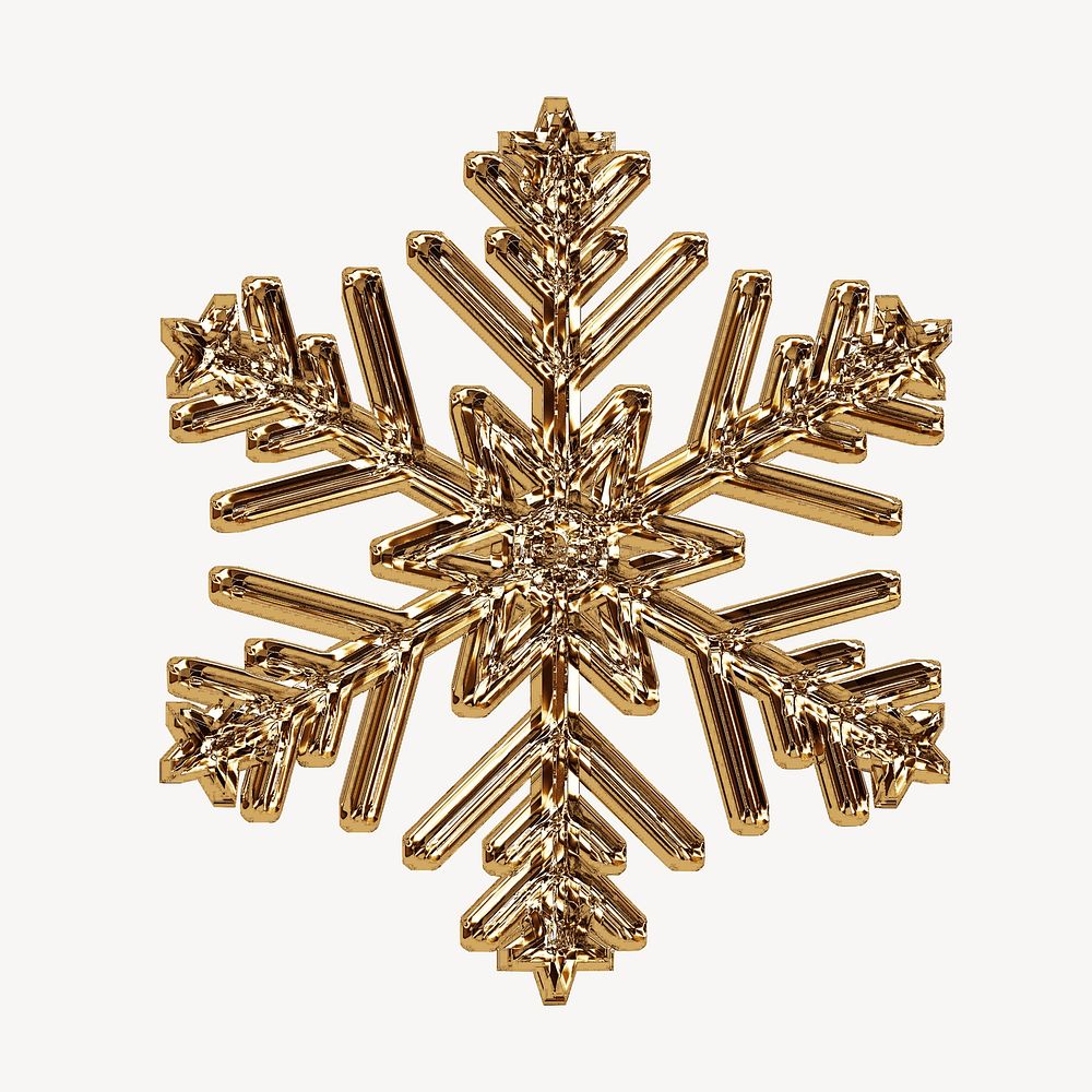 Gold snowflake sticker, Christmas isolated | Premium PSD - rawpixel