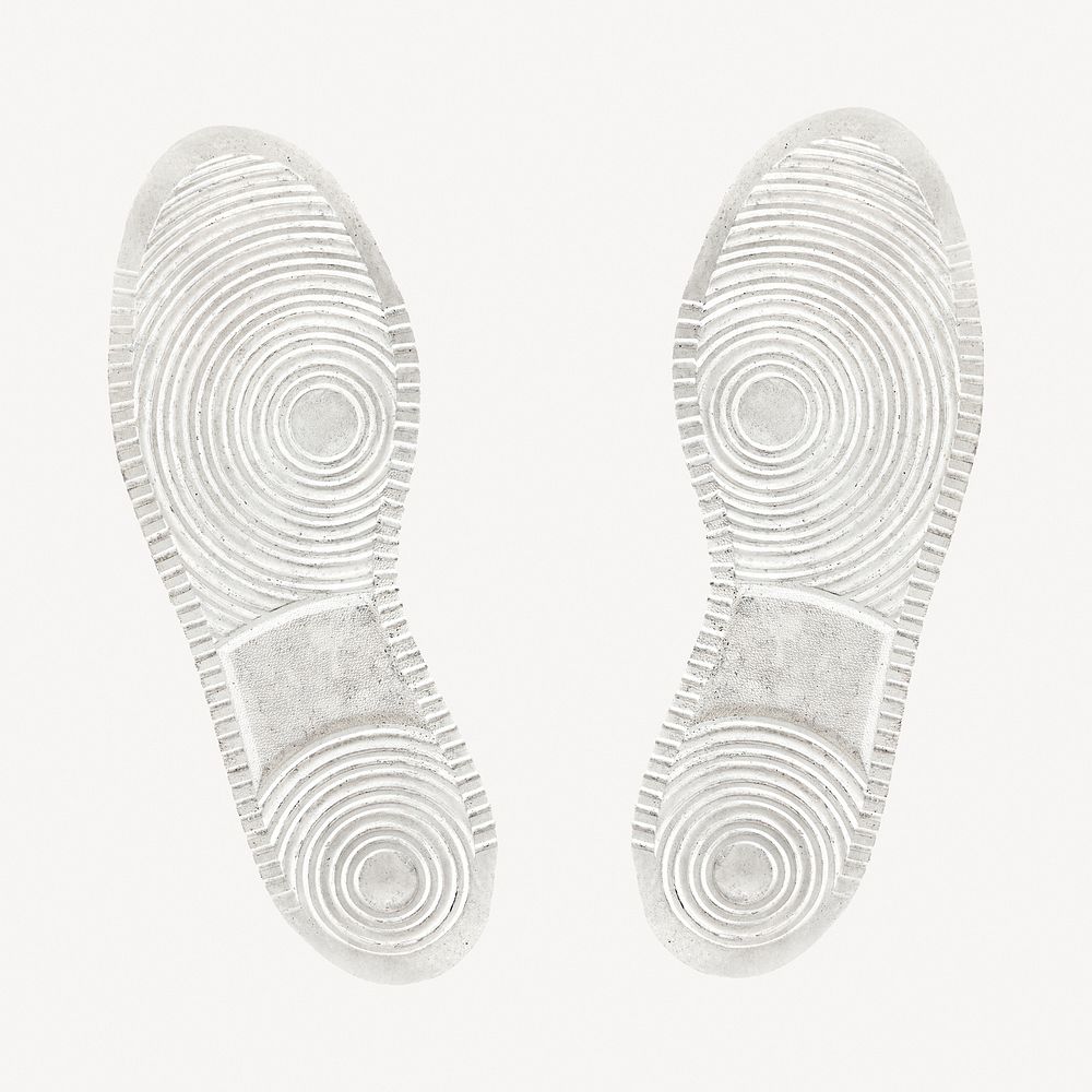 Sneaker footprints sticker, shoe sole isolated image psd