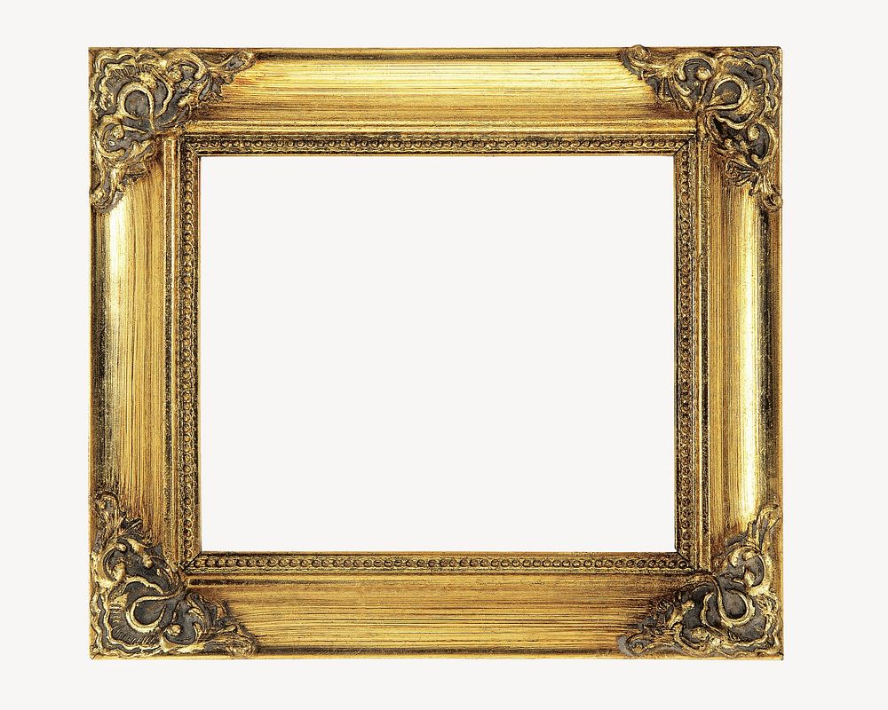 Gold picture frame collage element psd
