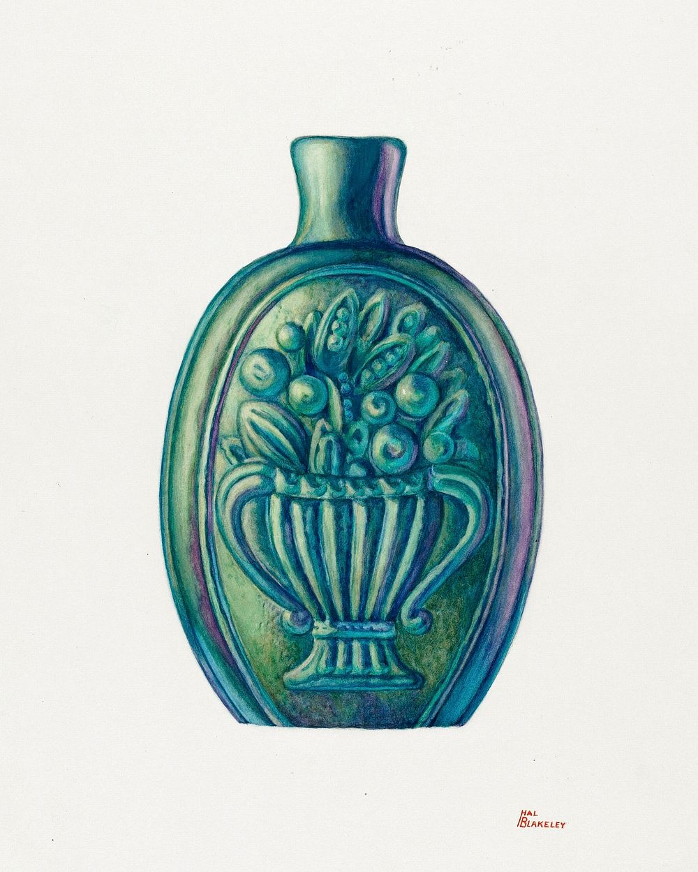 Flask (ca. 1941) by Hal Blakeley. Original from The National Gallery of Art. Digitally enhanced by rawpixel.