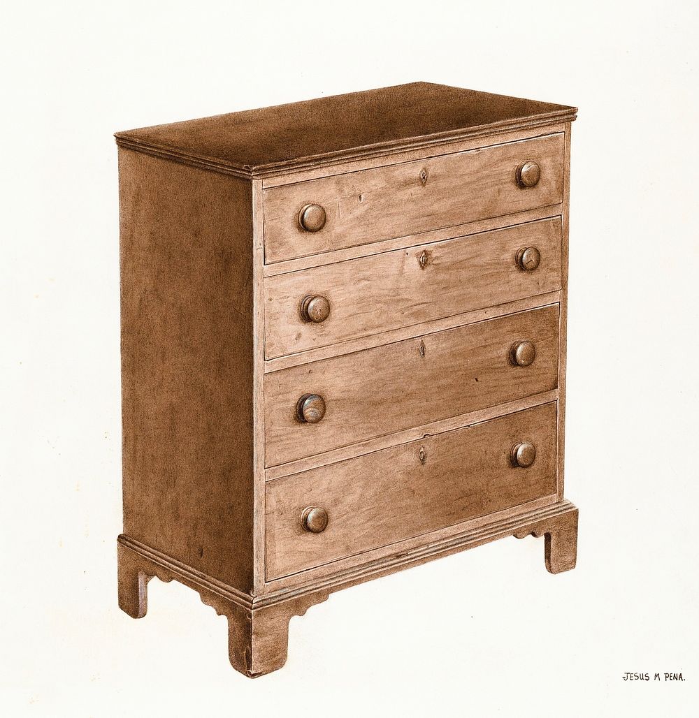 Chest of Drawers (1935&ndash;1943)  by Jesus Pena. Original from The National Gallery of Art. Digitally enhanced by rawpixel.