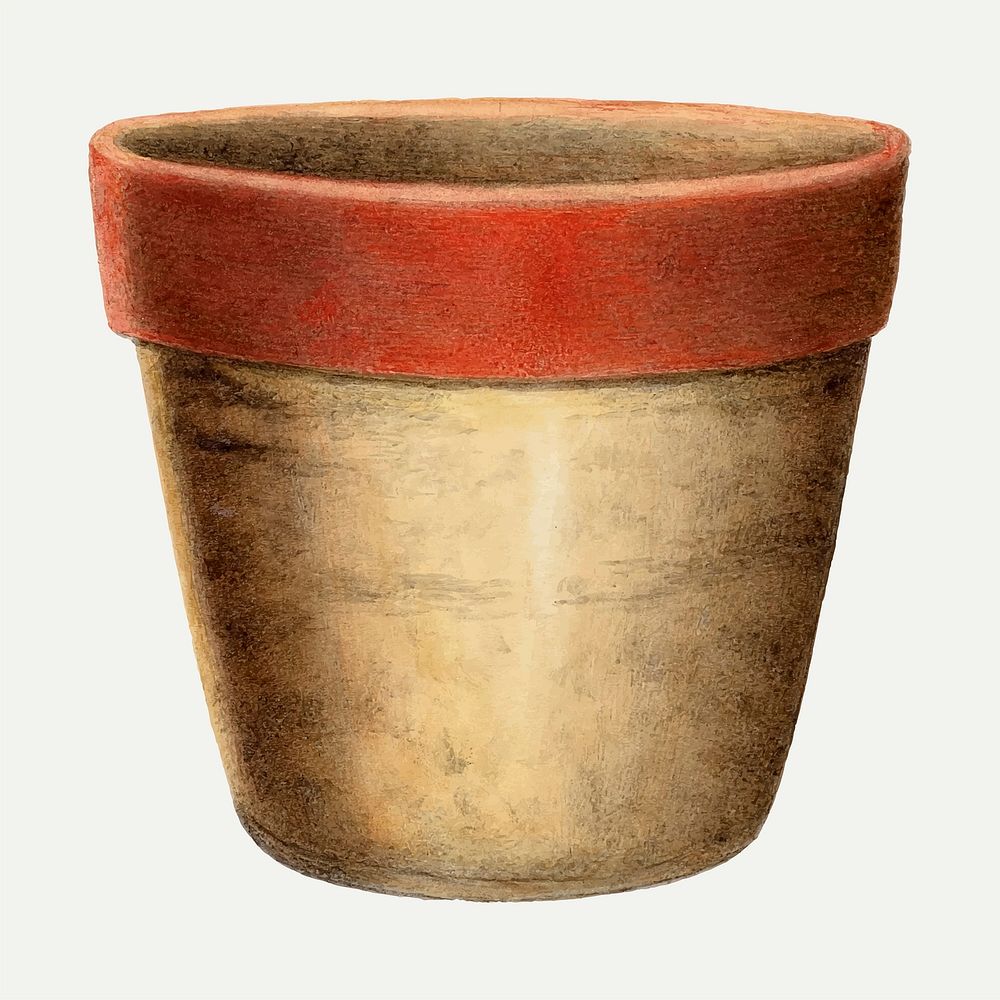 Vintage flower pot vector illustration, remixed from the artwork by Annie B. Johnston