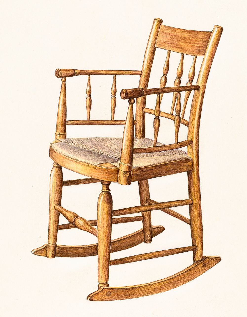 Rocking Chair (c. 1938) by Dorothy Handy. Original from The National Gallery of Art. Digitally enhanced by rawpixel.