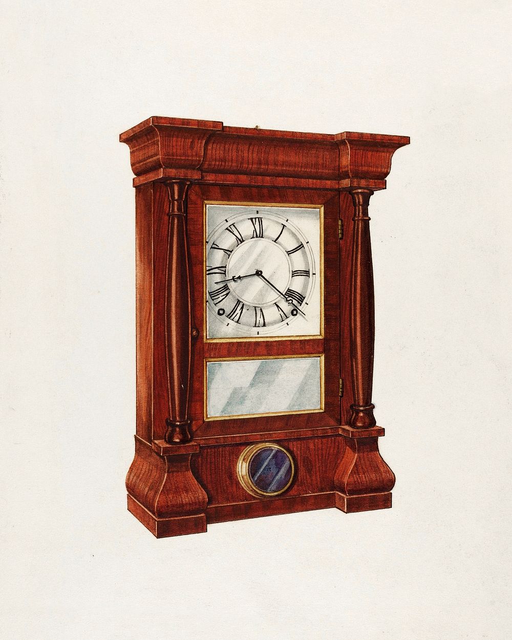 Seth Thomas Clock (c. 1937) by Arthur Mathews. Original from The National Gallery of Art. Digitally enhanced by rawpixel.