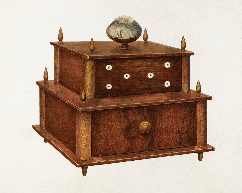 Sewing Cabinet (ca.1938) by Robert A. Young. Original from The National Gallery of Art. Digitally enhanced by rawpixel.