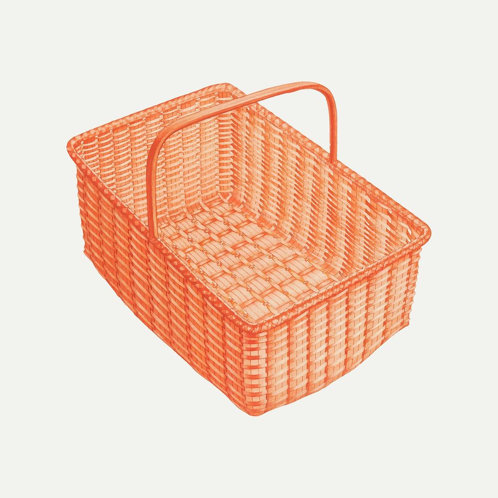 Vintage laundry basket vector illustration, remixed from the artwork by Orville A. Carroll