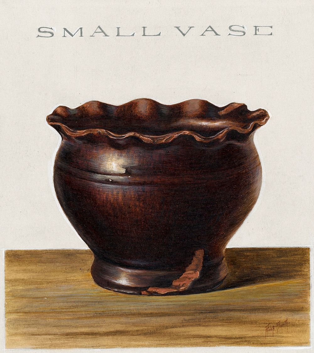 Small Vase (ca.1939) by Philip Smith. Original from The National Gallery of Art. Digitally enhanced by rawpixel.