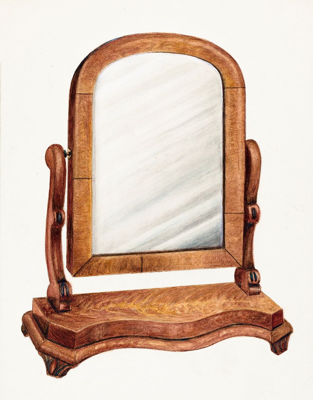 Mirror with Wood Base (ca.1937) by Thomas Holloway. Original from The National Gallery of Art. Digitally enhanced by…