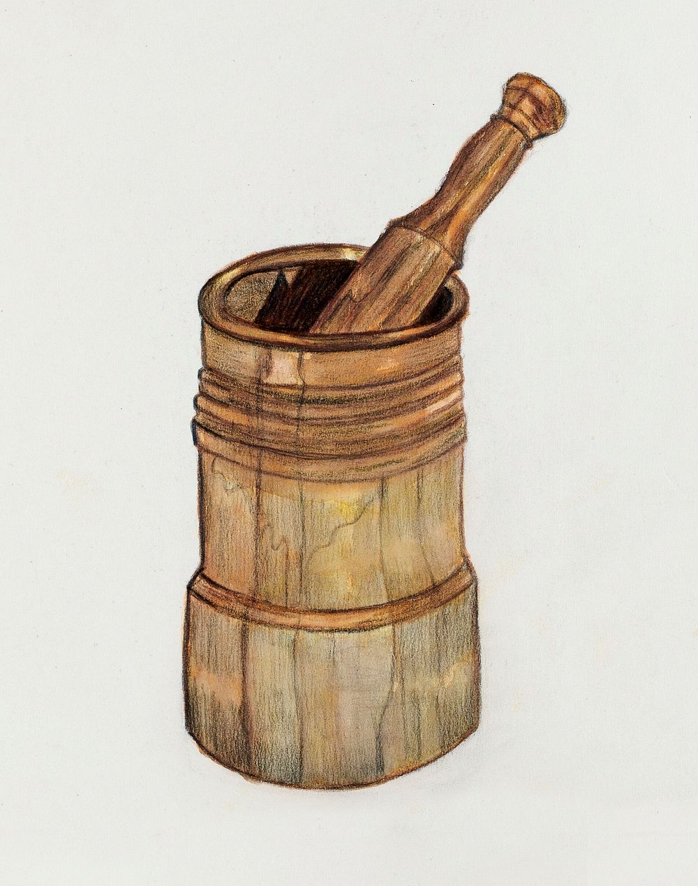 Mortar and Pestle (1935&ndash;1942) by Mae Szilvasy. Original from The National Gallery of Art. Digitally enhanced by…
