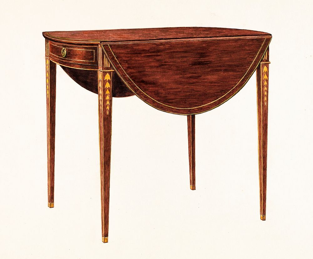 Pembroke Table (c. 1937) by Ulrich Fischer. Original from The National Gallery of Art. Digitally enhanced by rawpixel.