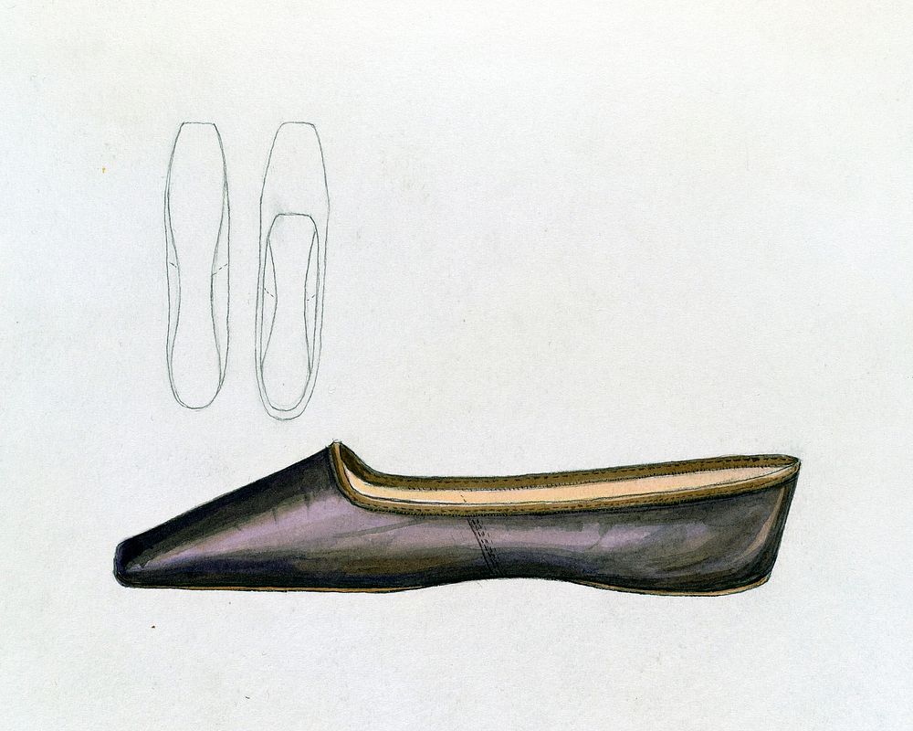 Shoe (1935&ndash;1942) by Julie C. Brush. Original from The National Gallery of Art. Digitally enhanced by rawpixel.