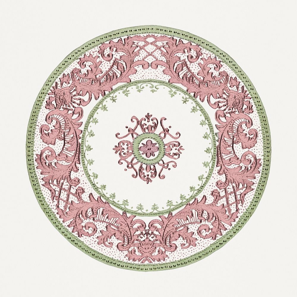 Vintage floral mandala pattern ornament psd, remixed from Noritake factory china porcelain tableware design