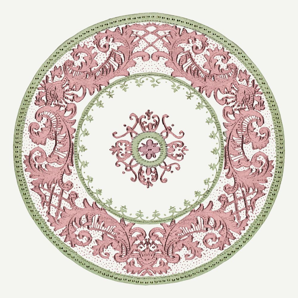 Vintage floral mandala ornament vector, remixed from Noritake factory china porcelain tableware design