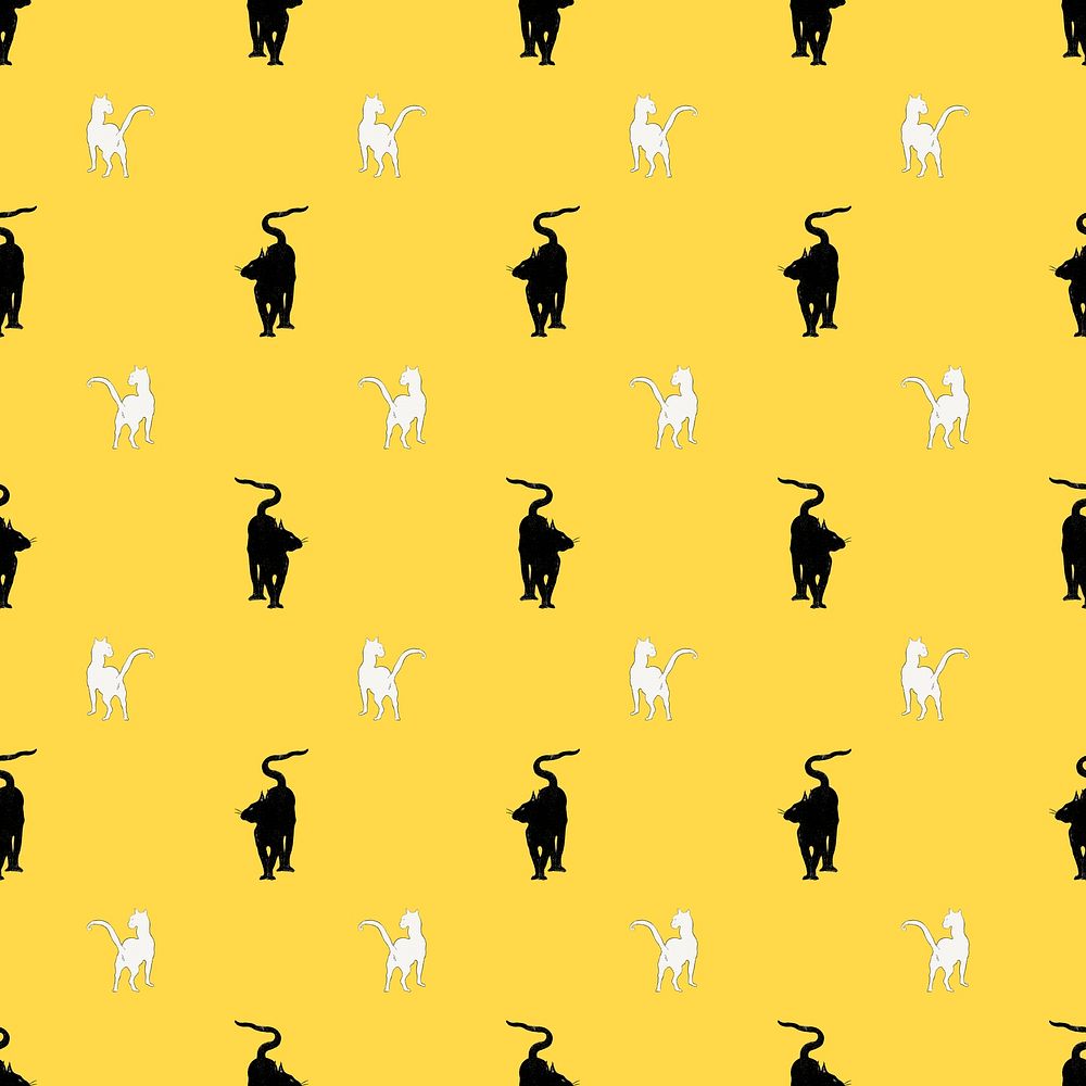 Pattern psd with black cat background, remixed from artworks by édouard Manet