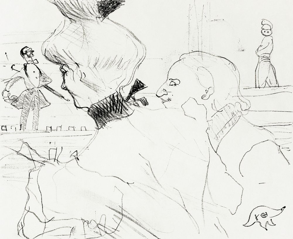 Couple at a Caf&eacute; Concert (1899) print by Henri de Toulouse&ndash;Lautrec. Original from The Art Institute of Chicago.…