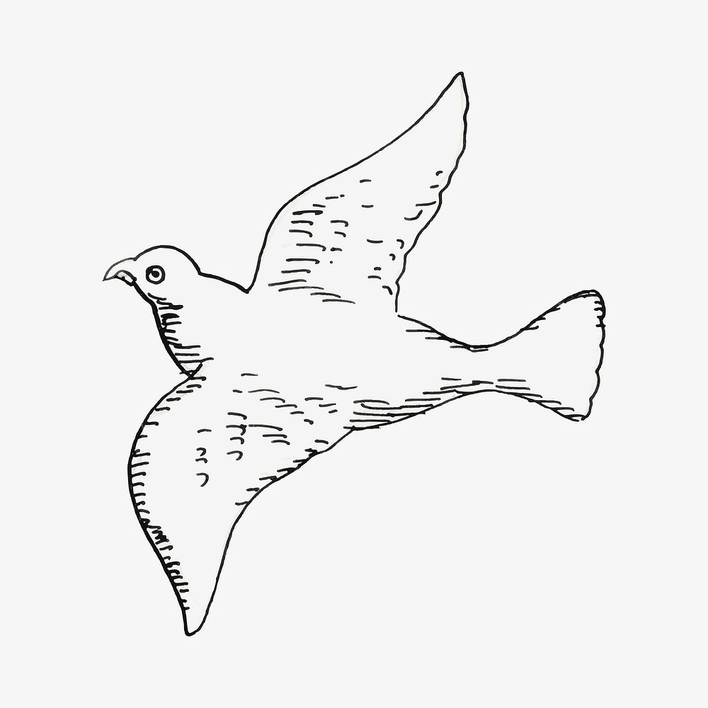 Dove vector vintage illustration, remixed from artworks from Leo Gestel