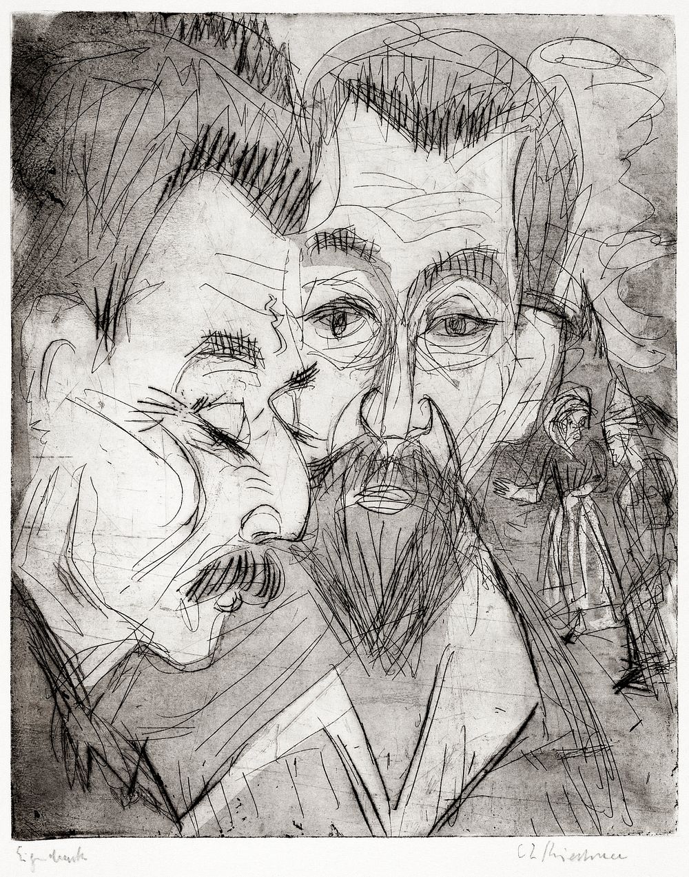 Two Peasant Heads (1920) print in high resolution by Ernst Ludwig Kirchner. Original from The National Gallery of Art.…