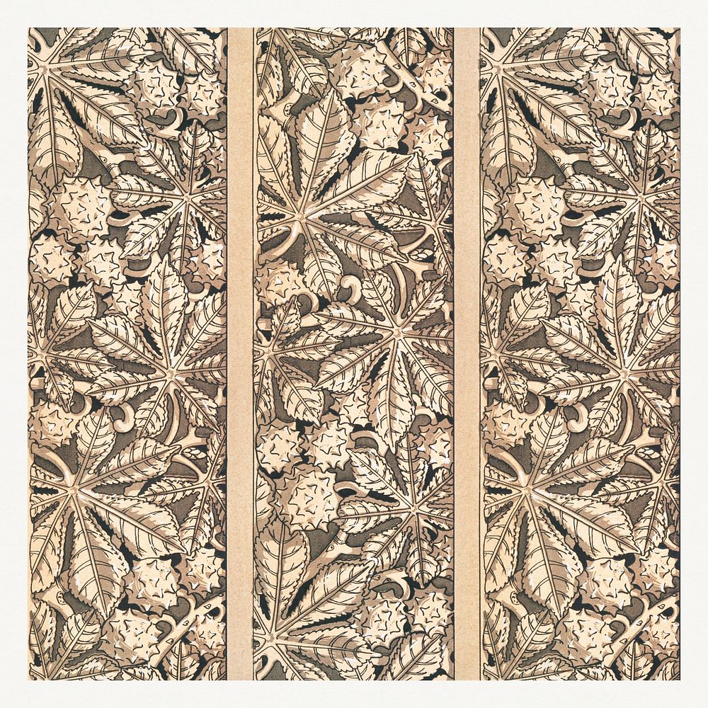 Art nouveau chestnut flower pattern design resource