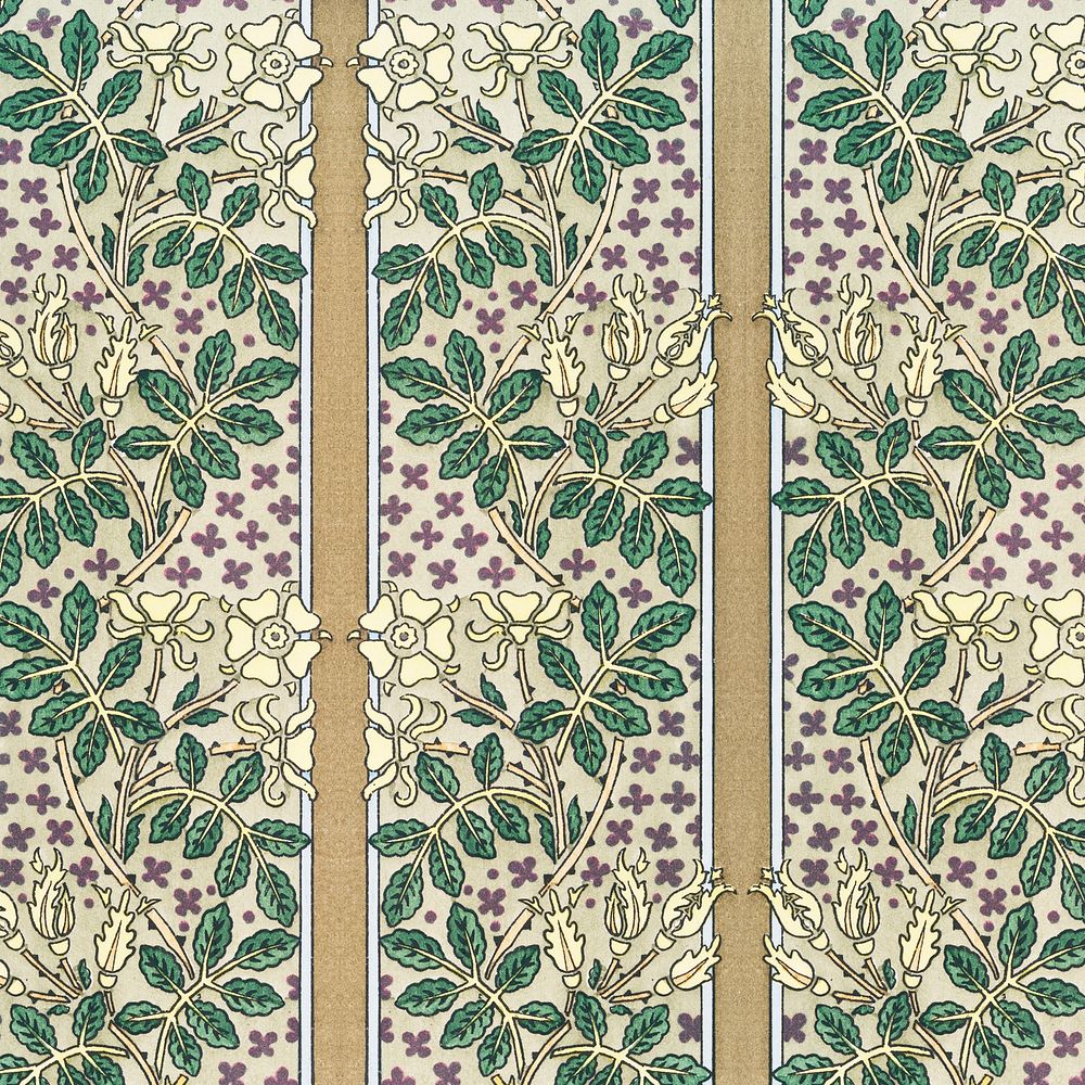 Art nouveau wild roseflower pattern design resource