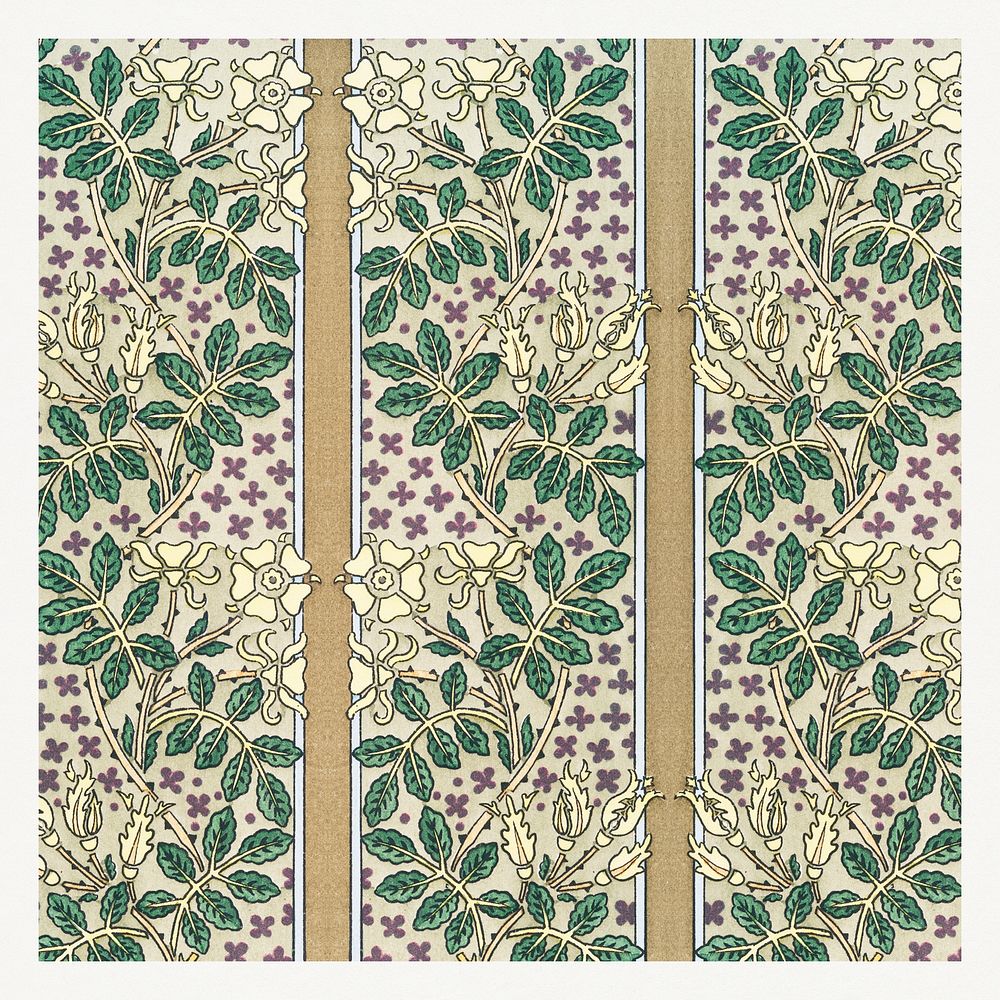 Art nouveau wild roseflower pattern design resource