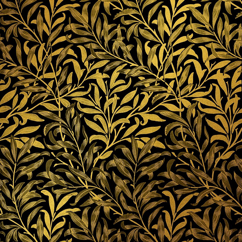 Vintage leaf pattern remix from artwork by William Morris