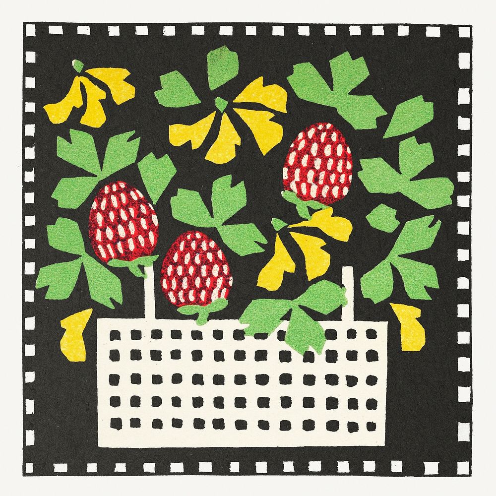 Basket of strawberries template