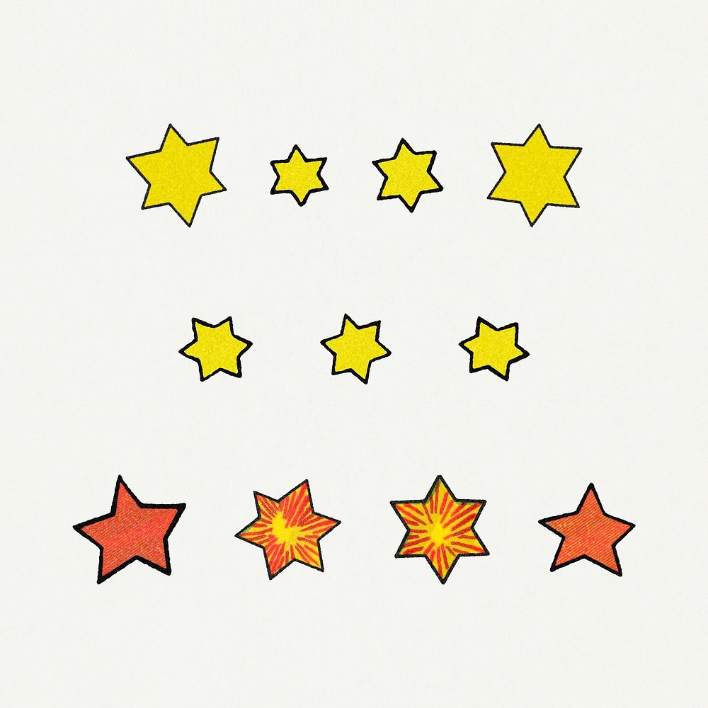 Vintage star collection design element