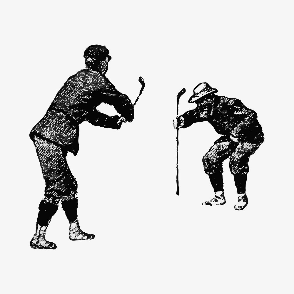 Vintage golfers illustration vector