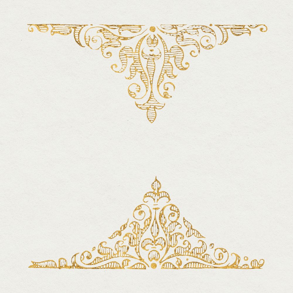 Gold filigree Victorian border illustration