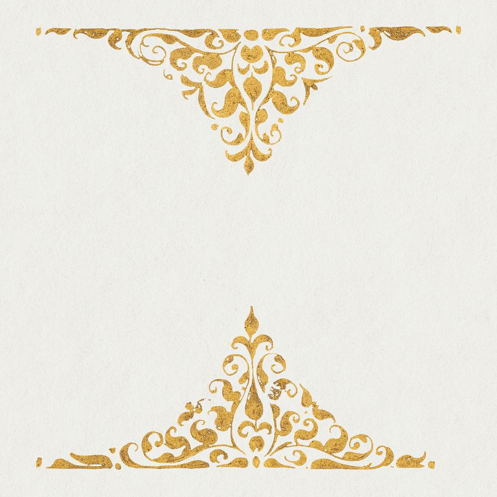Gold filigree Victorian border illustration