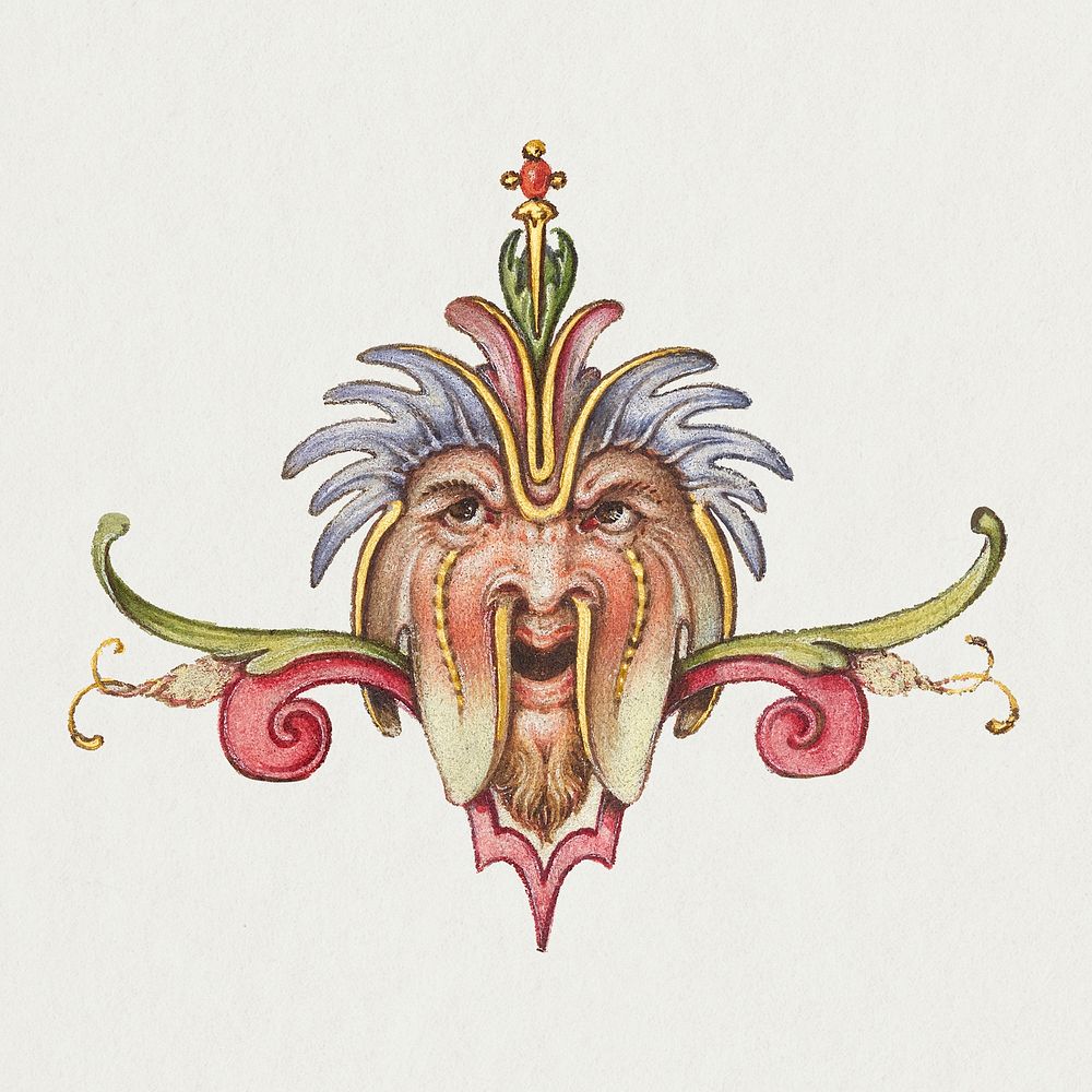 Mythical creature troll head illustration