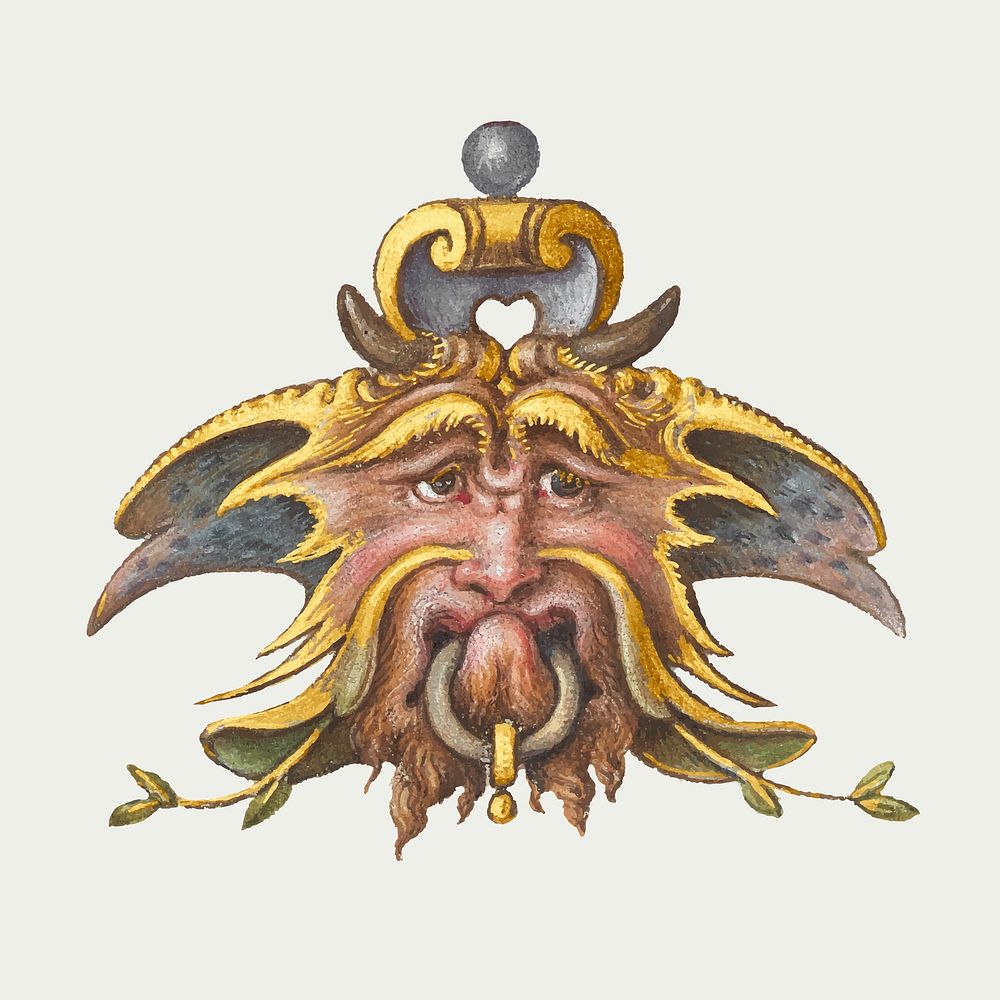 Troll face medieval mythical creature vector