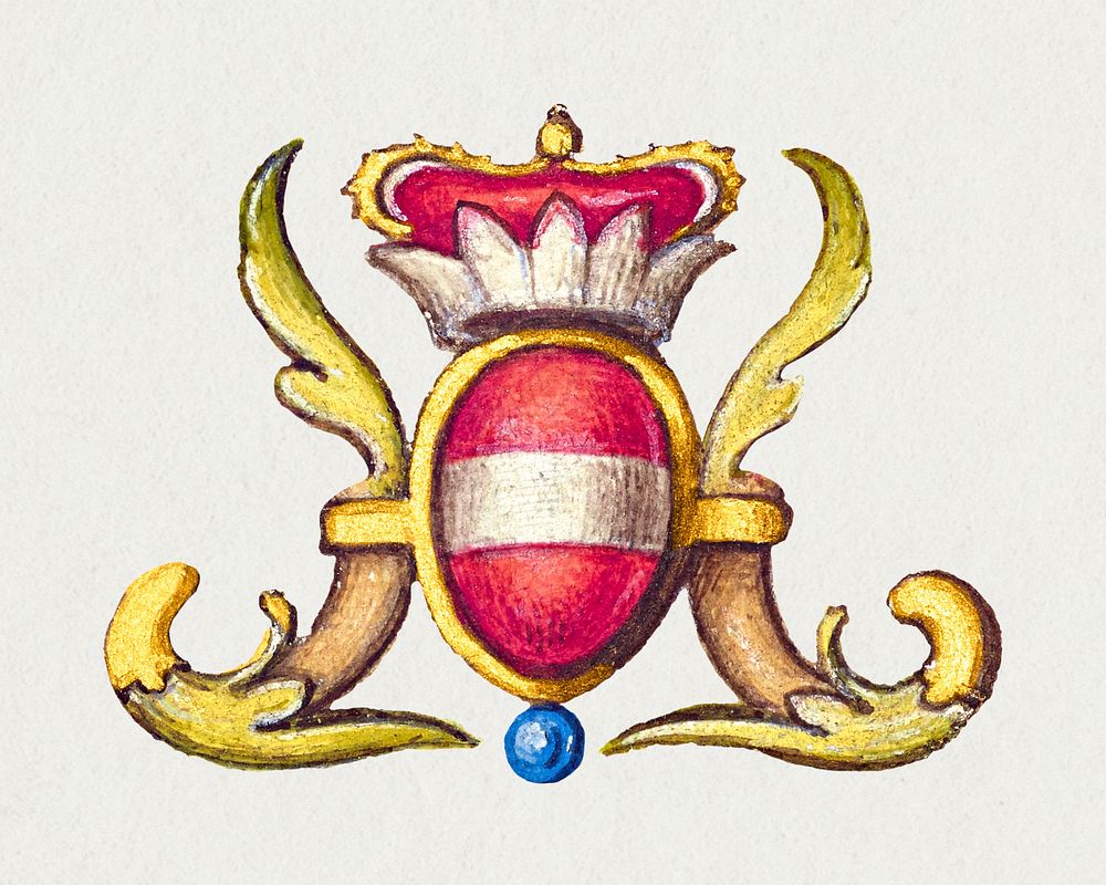 Gold filigree emblem Victorian illustration