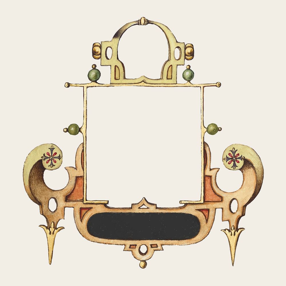 Victorian gold signboard emblem vector 