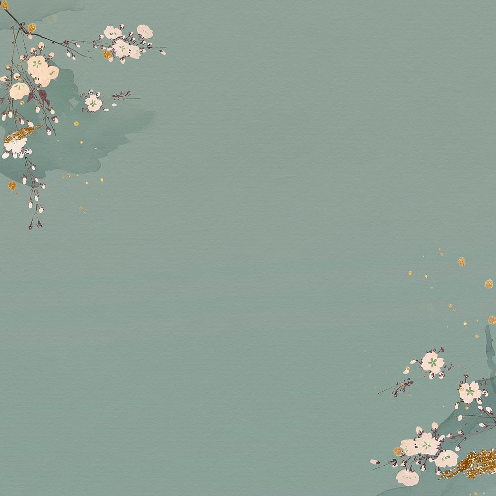 Cherry blossom branch with shimmer background illustration