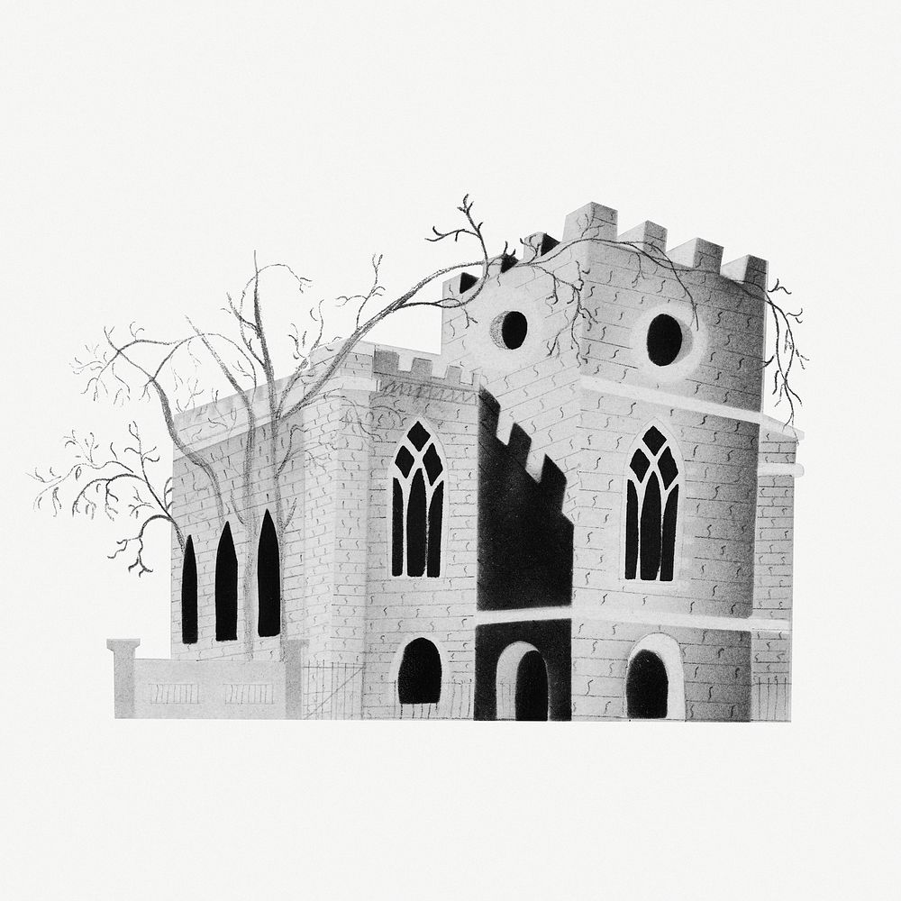 A Gothic church vintage illustration