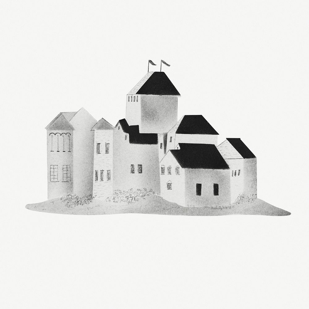 Chillon Castle vintage illustration