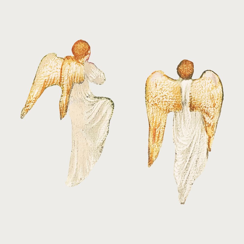 Vintage angels illustration vector